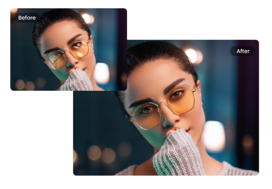 AI Remove Glasses Glare Online